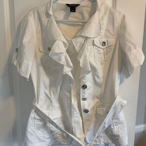 White House Black Market Ivory Blouse